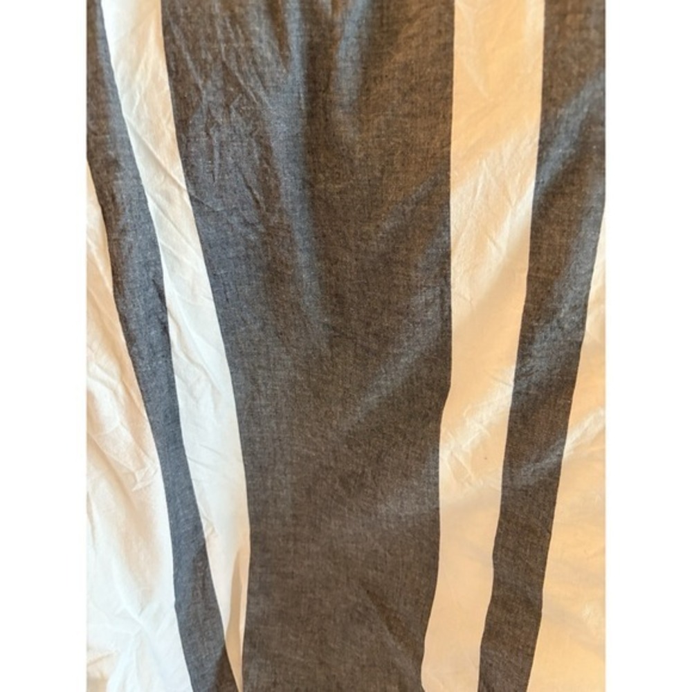 IKEA  FULL/QUEEN DUVET COVER  ONLY,  GRAY & WHITE  stripe cotton VGUC